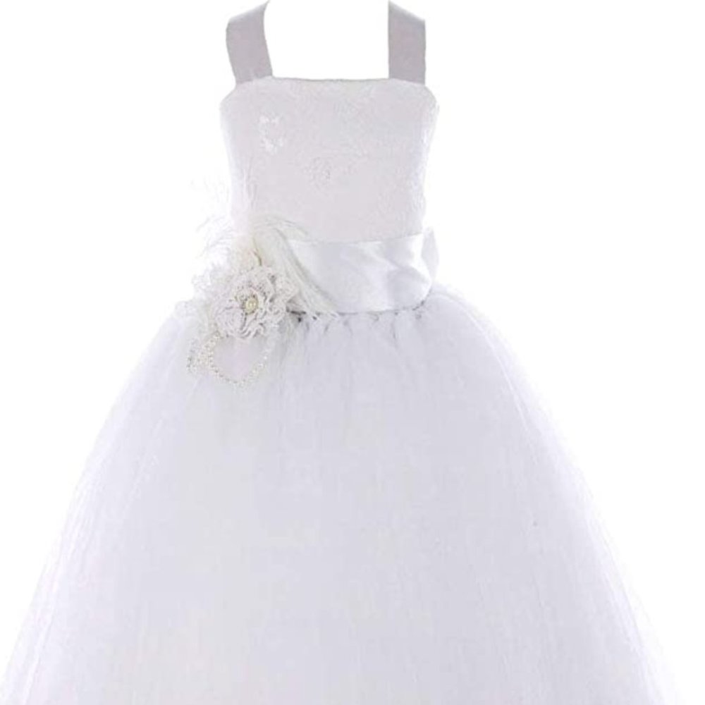 FAYBOX Pageant Wedding Flower Girl Dress